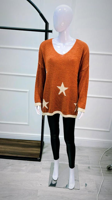 Oversized Little Star Pattern Jumper